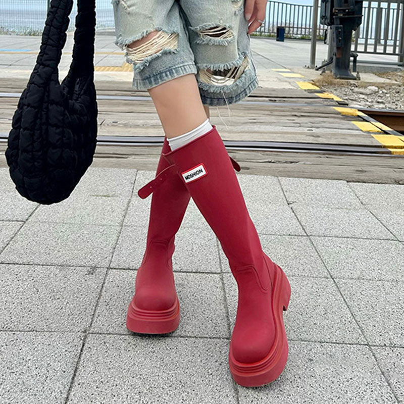 厚底增高骑士长筒靴女春秋新款