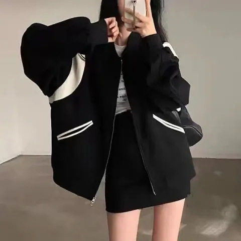 韩国chic秋季复古圆领棒球服