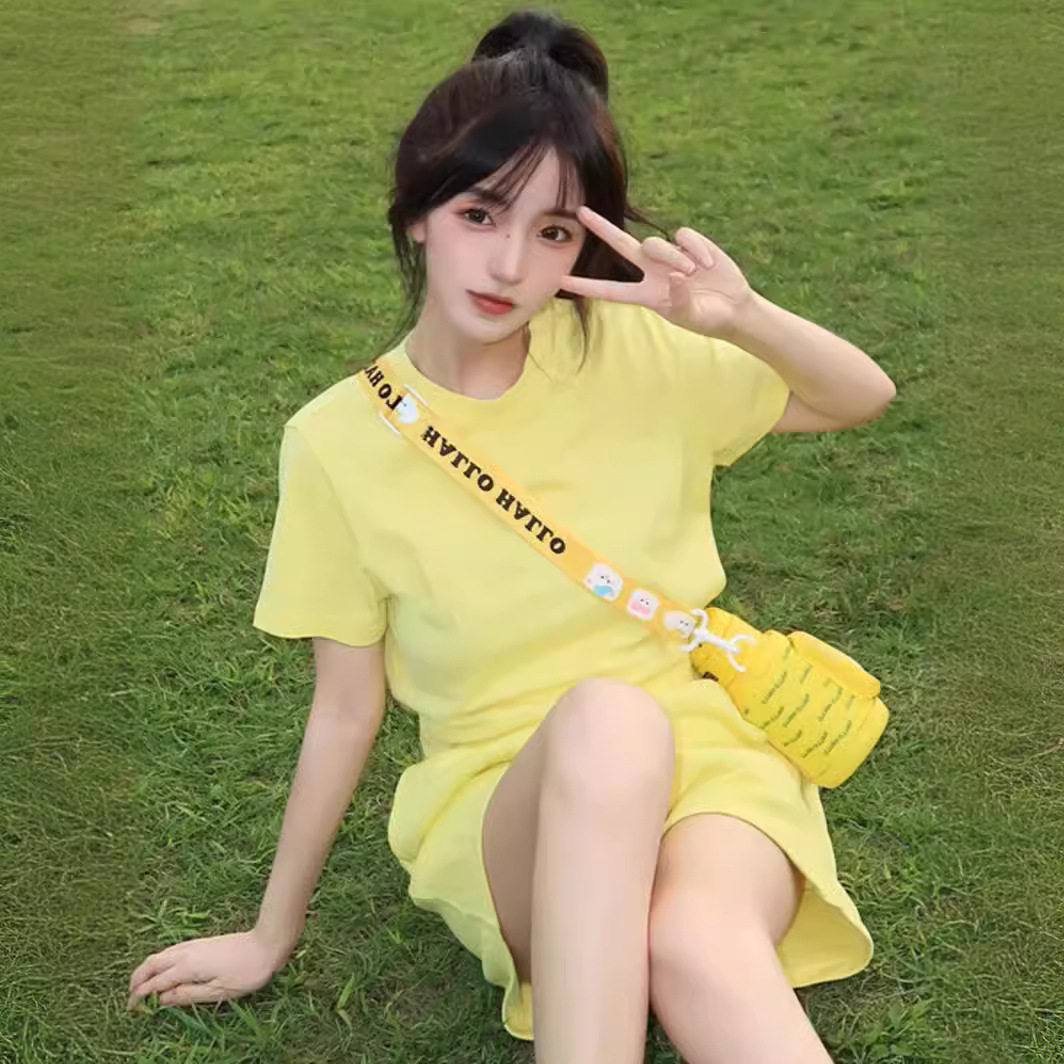 可爱少女运动套装女夏季短袖短裤学生韩版宽松显瘦时尚休闲两件套