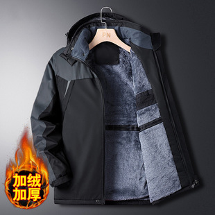 加厚加绒外套棉衣男冬季男士棉袄棉服工作服大码冲锋衣冬天男防风