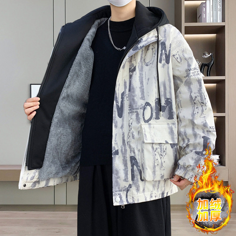 秋冬加绒加厚男大童夹克