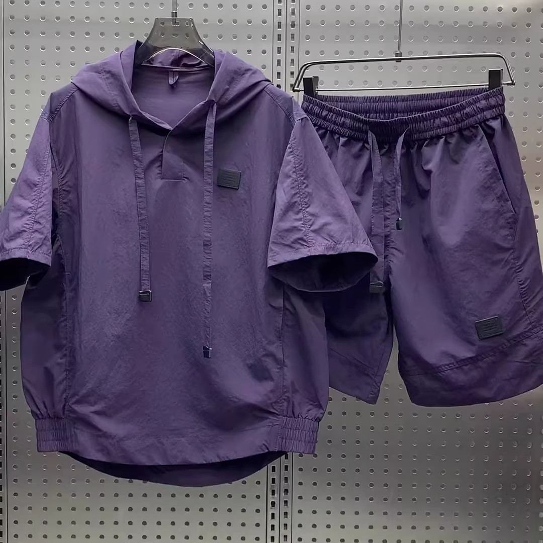 夏季男篮球短袖短裤两件套