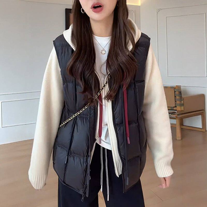 特大码女秋冬保暖羽绒棉服马甲