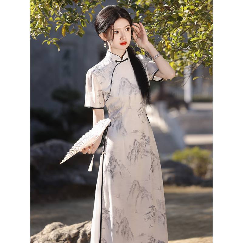 2026新款夏季新中式奥黛旗袍