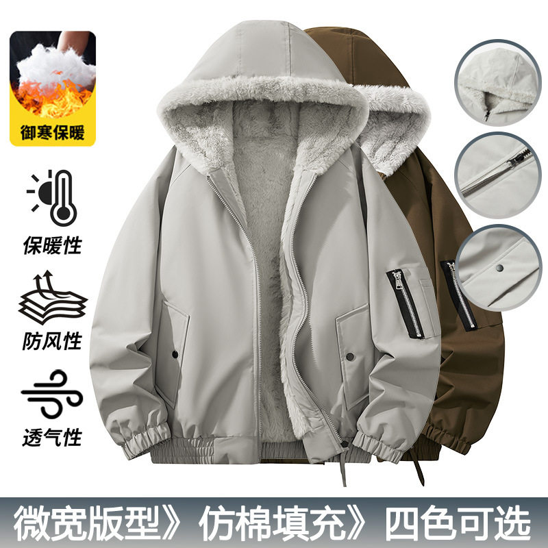 青年男士秋冬季加厚棉服青春潮流保暖防风防寒棉衣冬装连帽女外套