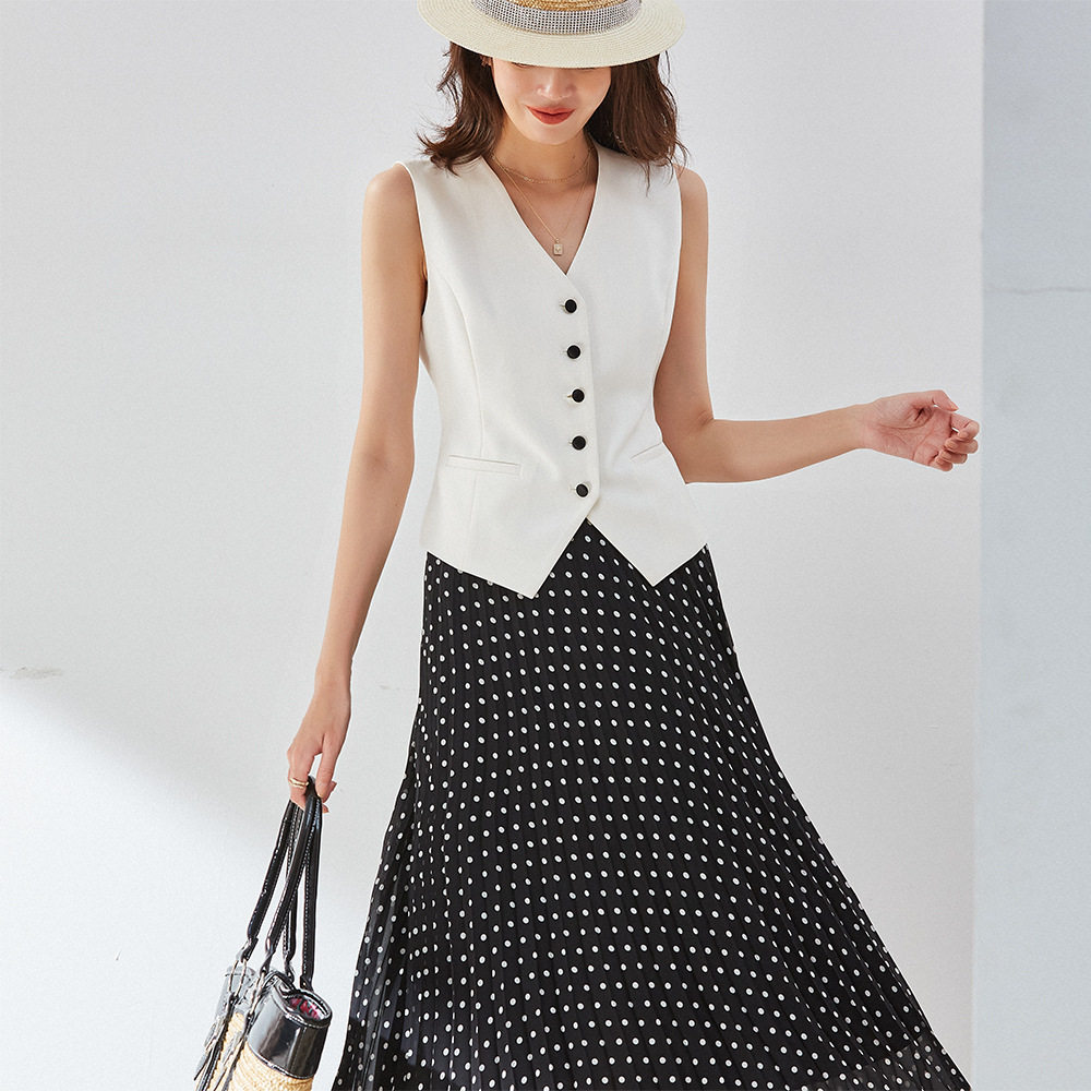 清仓春新款复古气质通勤收腰内搭短款西装马甲背心女11023