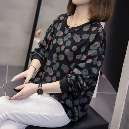 2026年新款春季大码女装胖妹妹卫衣打底衫宽松显瘦遮肚长袖上衣潮