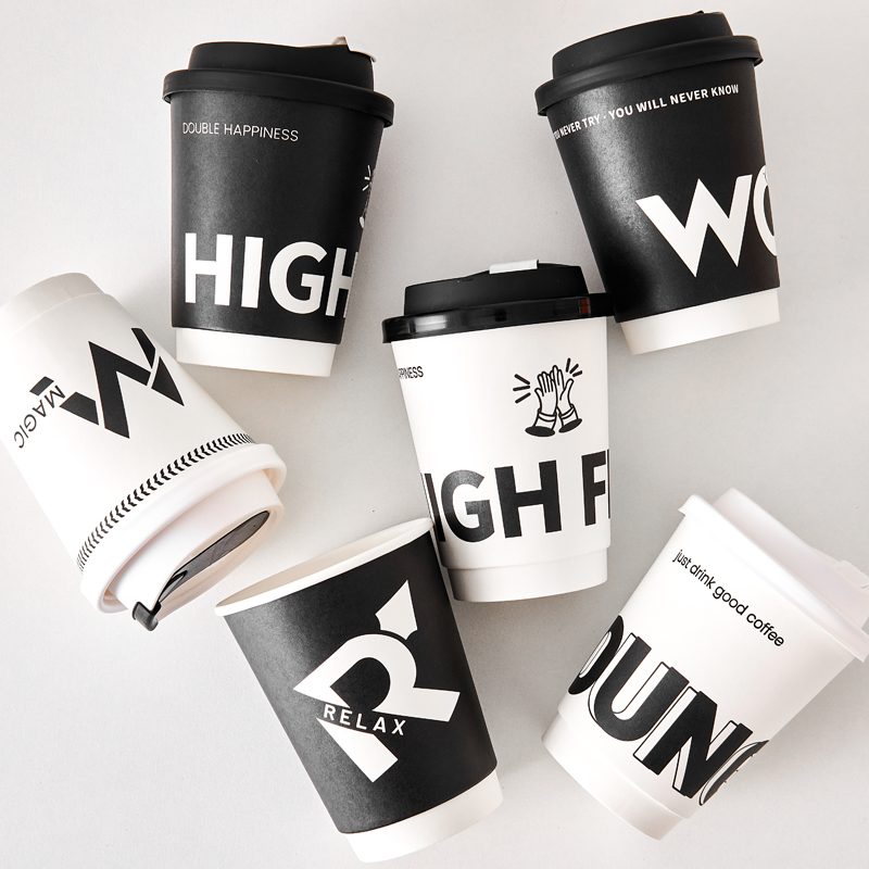 一次性咖啡杯双层加厚纸杯