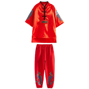 儿童古装汉服国学服装男女童中国风演出服小学生运动会开幕表演服