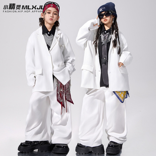 儿童街舞潮服男童嘻哈hiphop演出爵士舞女童服装 潮酷时髦少儿jazz