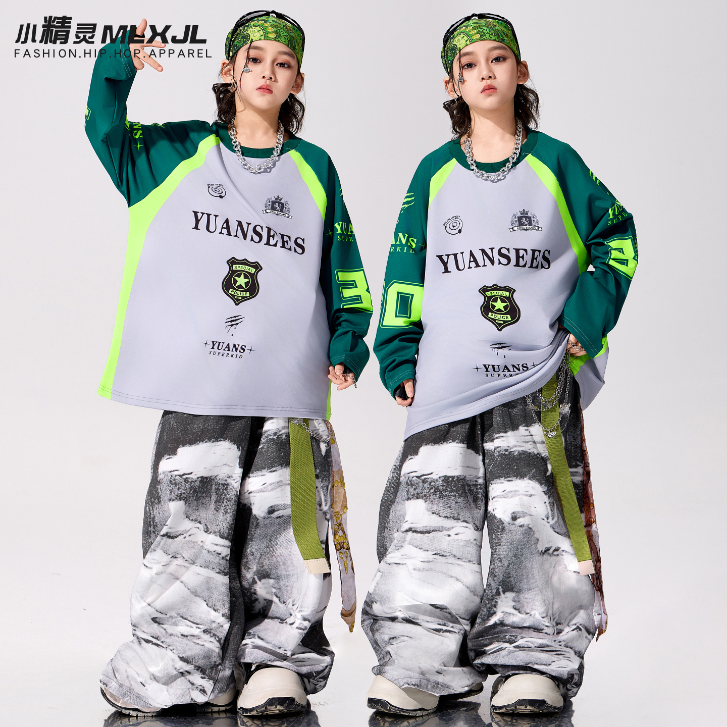 儿童街舞潮服男童嘻哈hiphop演出服少儿酷帅炸街元旦表演服架子鼓