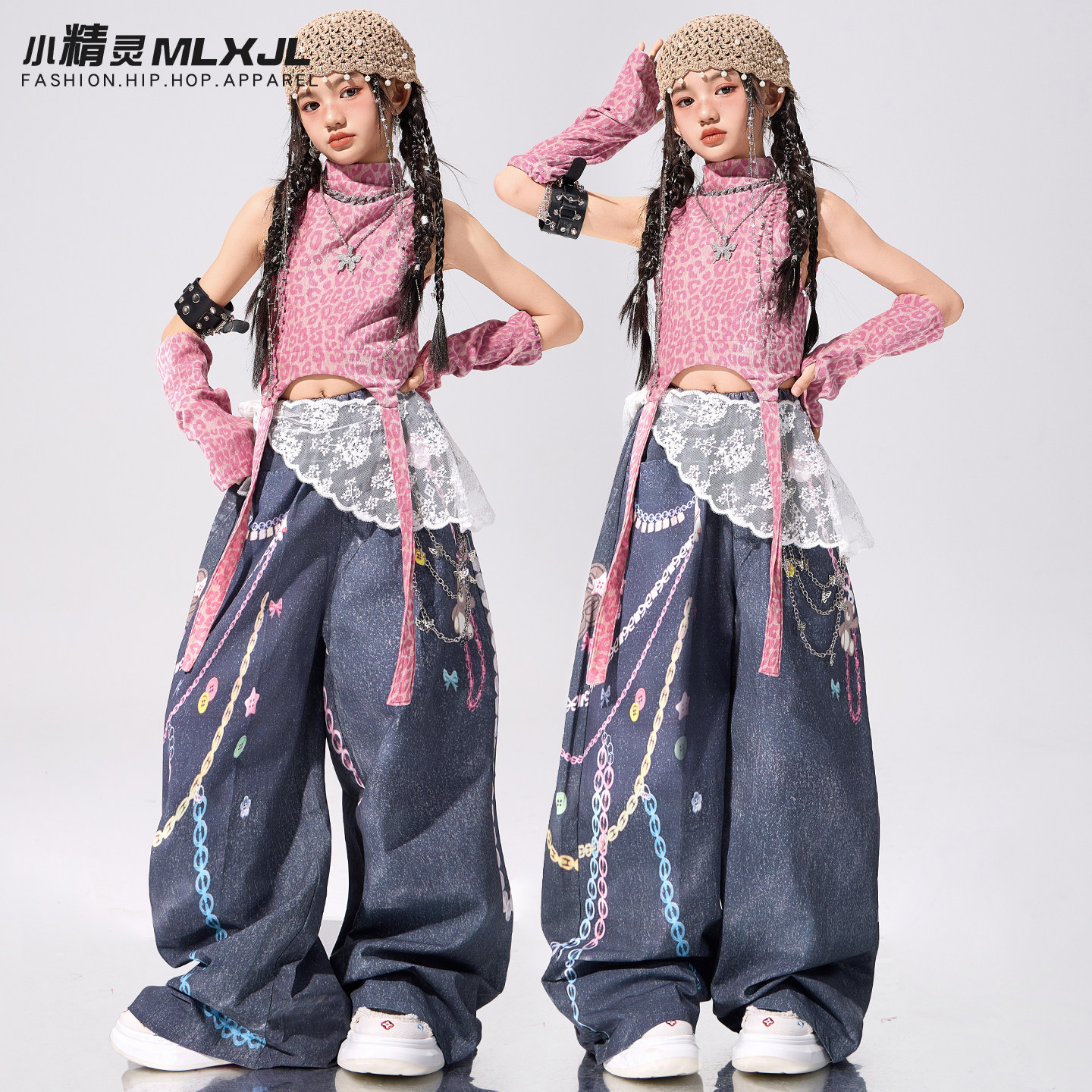 爵士舞女童服装潮酷时髦少儿jazz街舞演出服元旦表演女团酷辣走秀