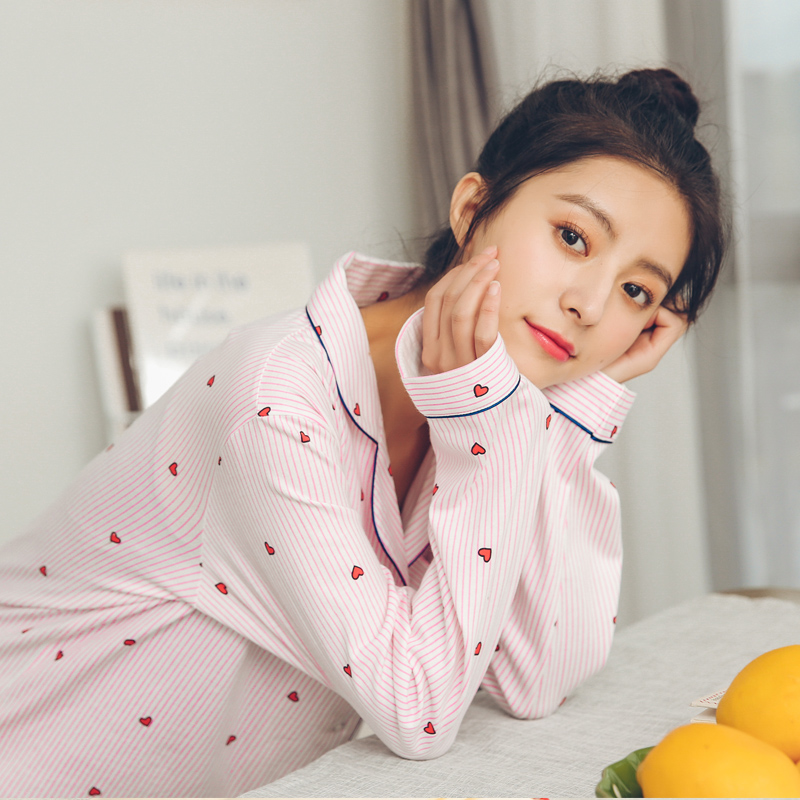 睡衣女长袖纯棉春秋开衫薄款宽松