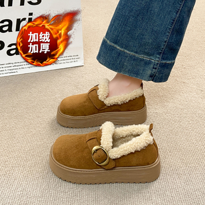 加绒勃肯鞋女一脚蹬懒人毛毛鞋