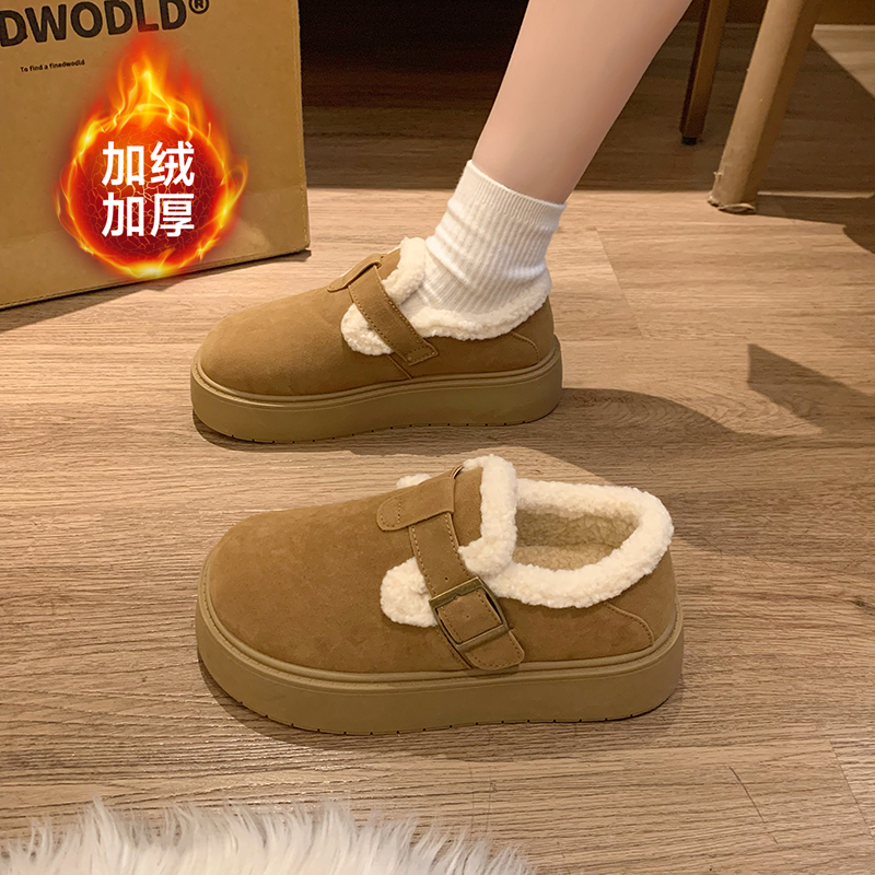 加绒勃肯鞋女一脚蹬毛毛雪地靴