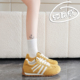 爆款 轻便软底运动鞋 黄色德训鞋 2026春季 韩版 百搭阿甘鞋 女34码 新款