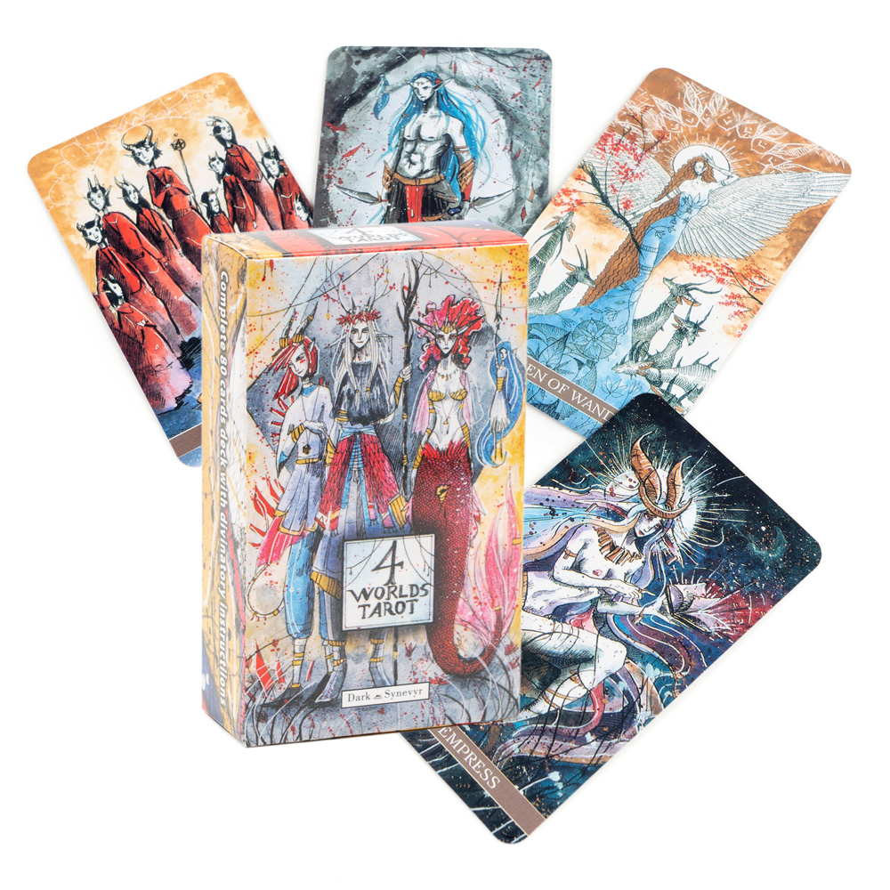 泛韦特四世界塔罗牌 暗黑主题卡罗牌 4 worlds taro牌