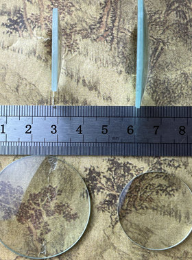 3公分40MM10倍平凸 透镜 物理实验单面凸4.5厘米玻璃放大镜片包邮