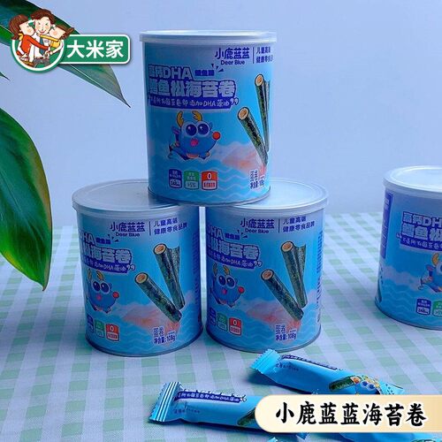 小鹿蓝蓝高钙DHA鳕鱼松海苔卷