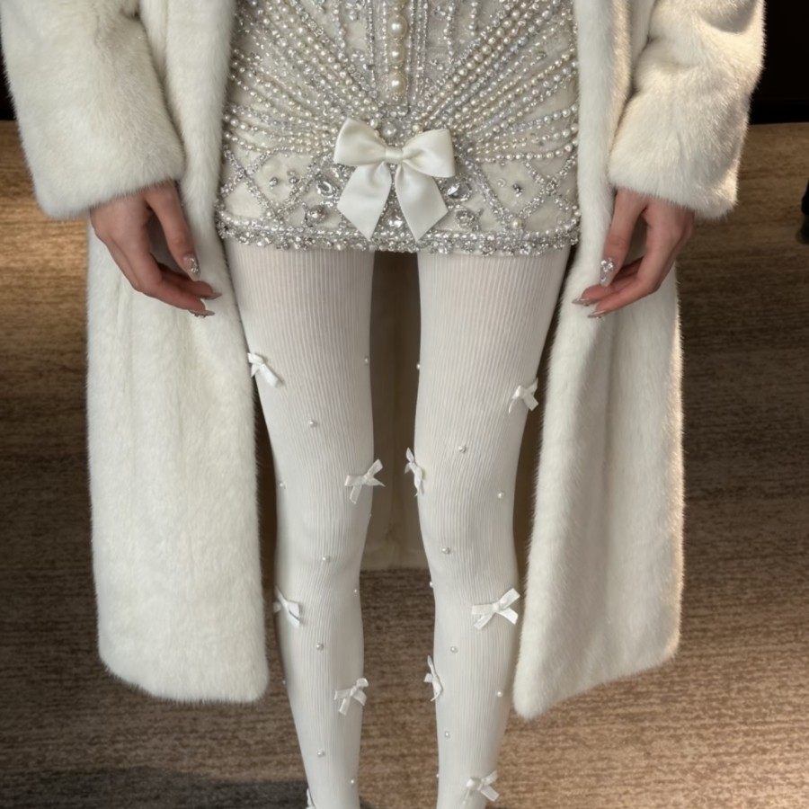 奶白色甜美纯欲风连裤袜女蝴蝶结微透打底袜韩系春夏天鹅绒美腿袜,女士内衣/男士内衣/家居服,连裤袜/打底袜,淘宝优惠券,粉丝福利购,淘宝优惠卷