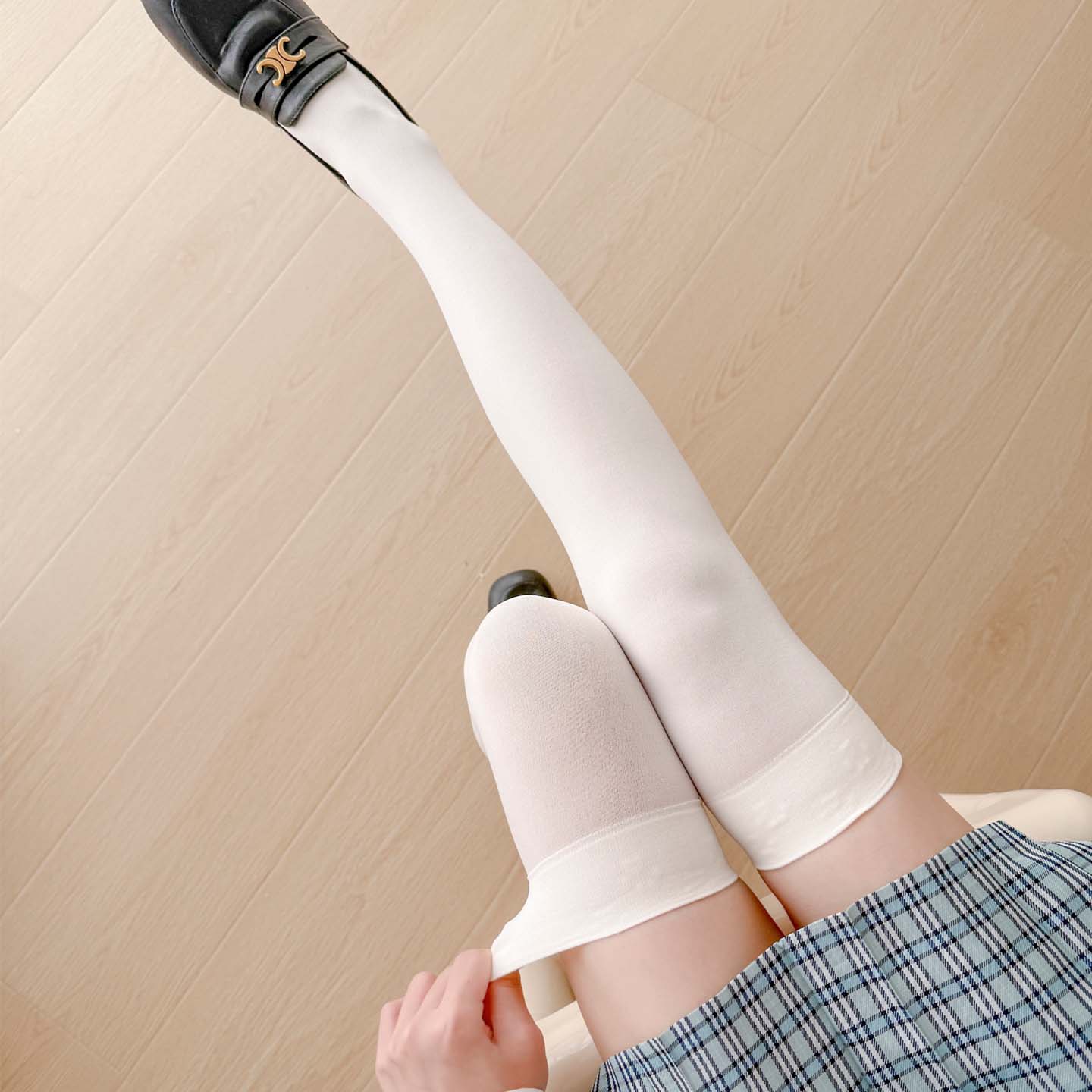 120D微压加长70cm猫爪防滑过膝袜