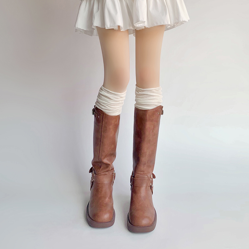 靴袜长筒过膝袜美拉德堆堆袜子