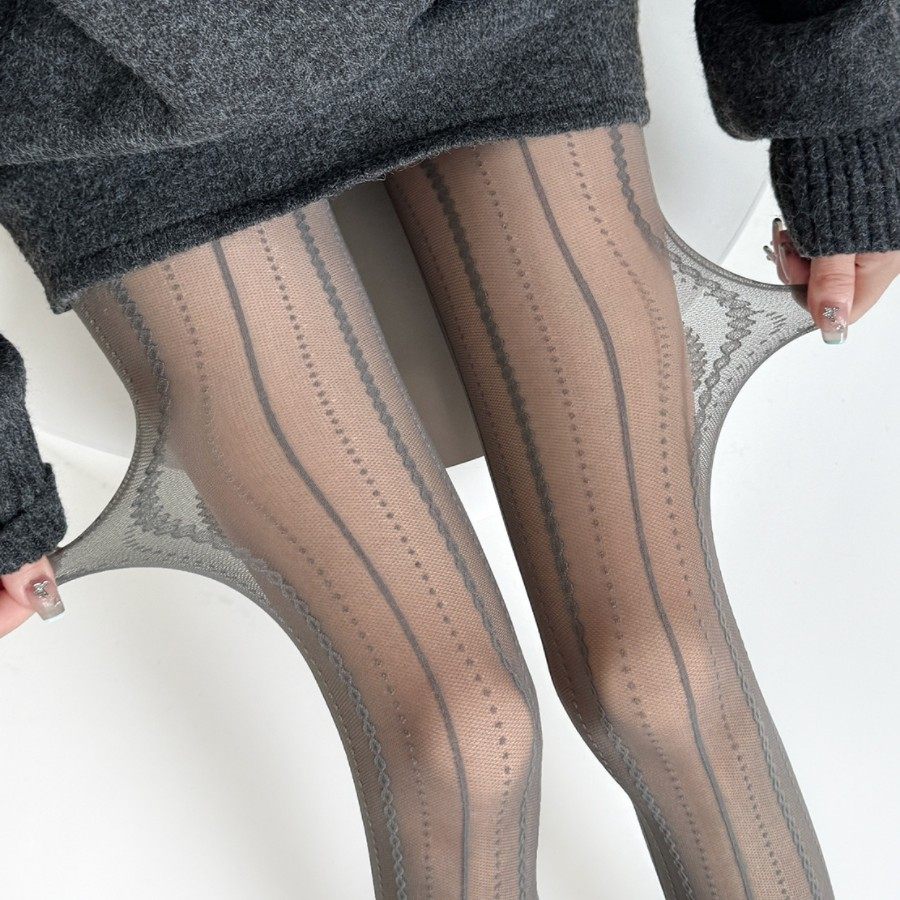 性感竖条纹蕾丝连裤袜女灰色超薄提臀显瘦打底袜修腿神器,女士内衣/男士内衣/家居服,连裤袜/打底袜,淘宝优惠券,粉丝福利购,淘宝优惠卷