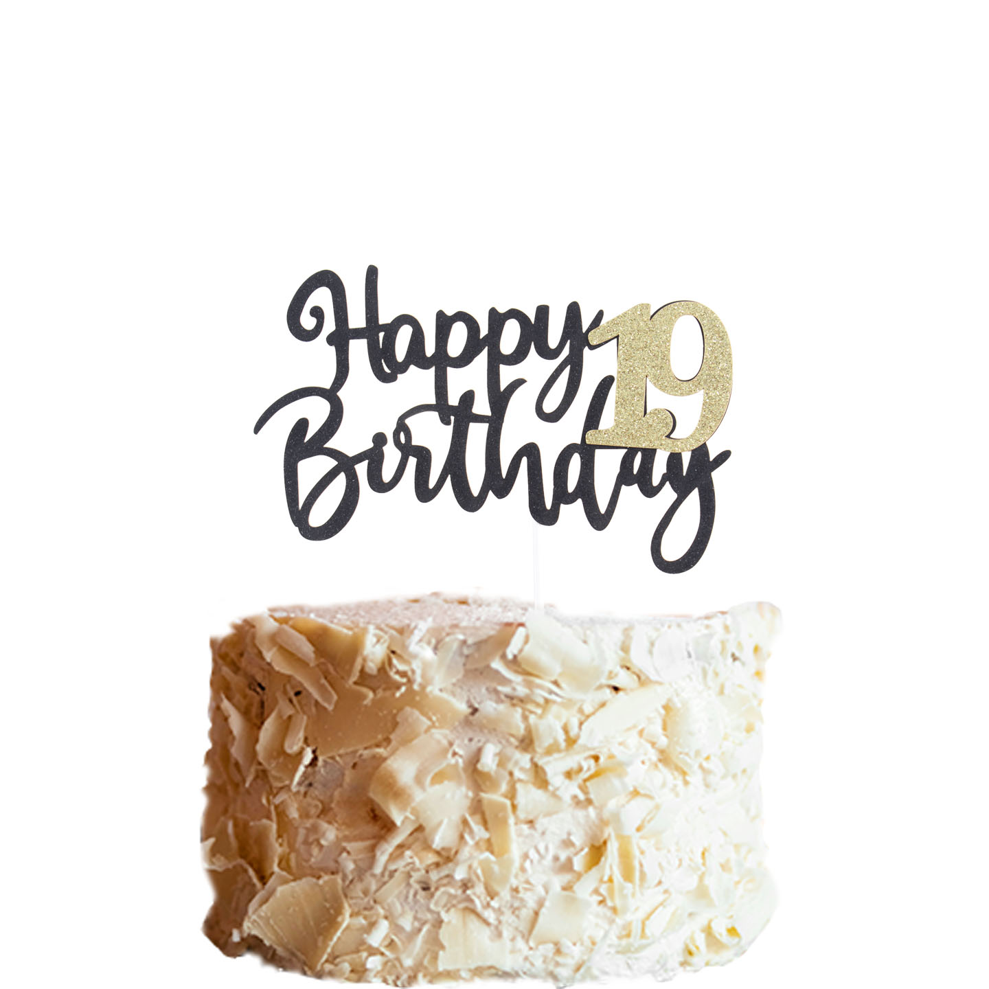 19岁生日蛋糕装饰插牌节日聚会派对布置黑色插件