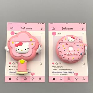 甜甜圈魔法棒凯蒂猫适用AirPods1/2代耳机套苹果无线蓝牙pro新款3
