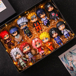 火影忍者手办模型自来也鸣人佐助卡卡西我爱罗鼬公仔摆件节日礼盒