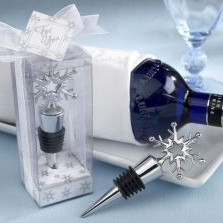 欧式回礼礼品 白色浪漫雪花酒塞礼盒装