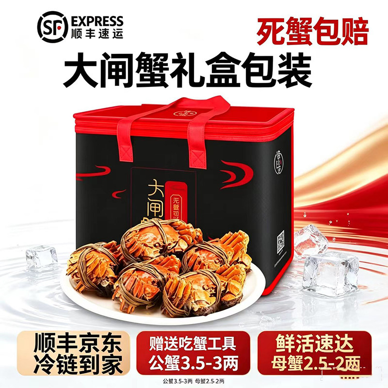 大闸蟹10只现货阳可全母大闸蟹鲜活蟹河蟹新鲜毛蟹顺丰京东澄