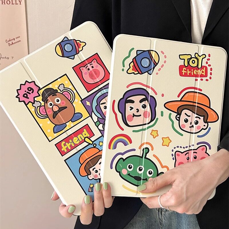 玩具总动员适用苹果ipad10代平板保护套ipadair6三折mini6/air5/air2旋转ipadpro卡通ipad9代可爱亚克力皮套