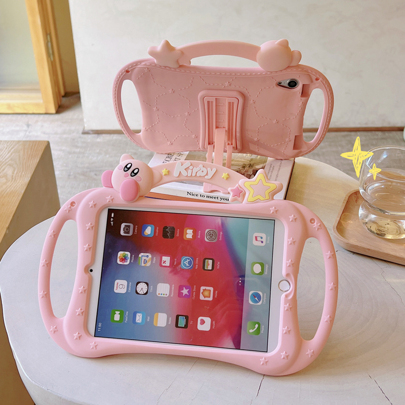 手提手柄支架星之卡比适用苹果ipad10代平板保护套ipadair6硅胶mini6/air5/air2可爱ipadpro2024软ipad9卡通