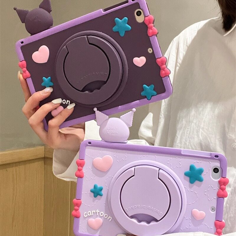 360旋转支架趴趴库洛米适用华为matepad 11.5S平板保护套matepadpro/se可爱红米padse/联想小新pad2024荣耀9