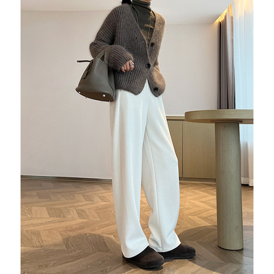 高腰休闲显瘦软糯加绒加厚阔腿裤