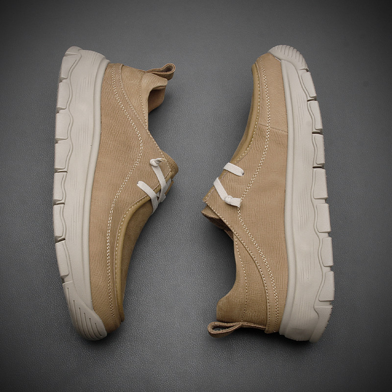 2026春季真皮时尚休闲鞋复古港风透气乐福鞋一脚蹬板鞋厚底豆豆鞋,流行男鞋,休闲板鞋,淘宝优惠券,粉丝福利购,淘宝优惠卷