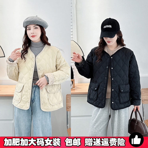 大码女装轻薄款棉衣外套羽绒棉服