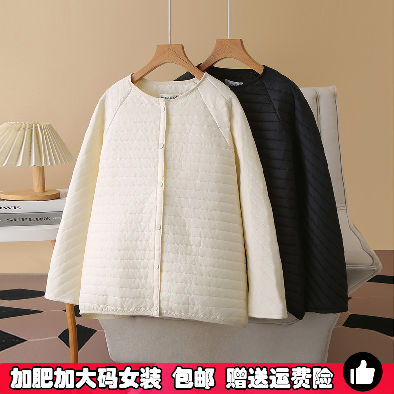 轻薄款大码羽绒棉棉服女200斤冬