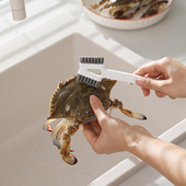 磁吸海鲜双头刷多功能厨房清洁刷子清洗螃蟹鲍鱼小龙虾生蚝硬毛刷