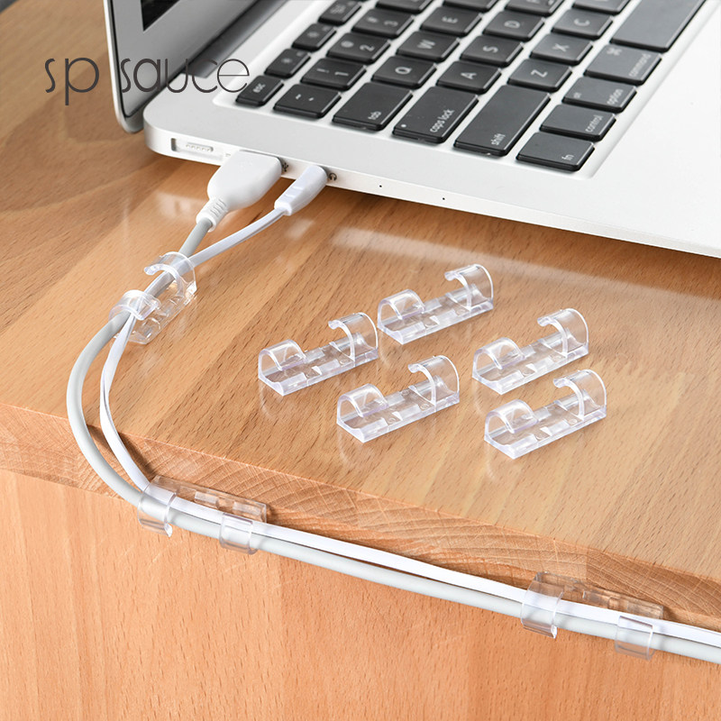 日本鼠标线夹桌面固线器免钉理线器墙面无痕网线电线固定卡子线夹