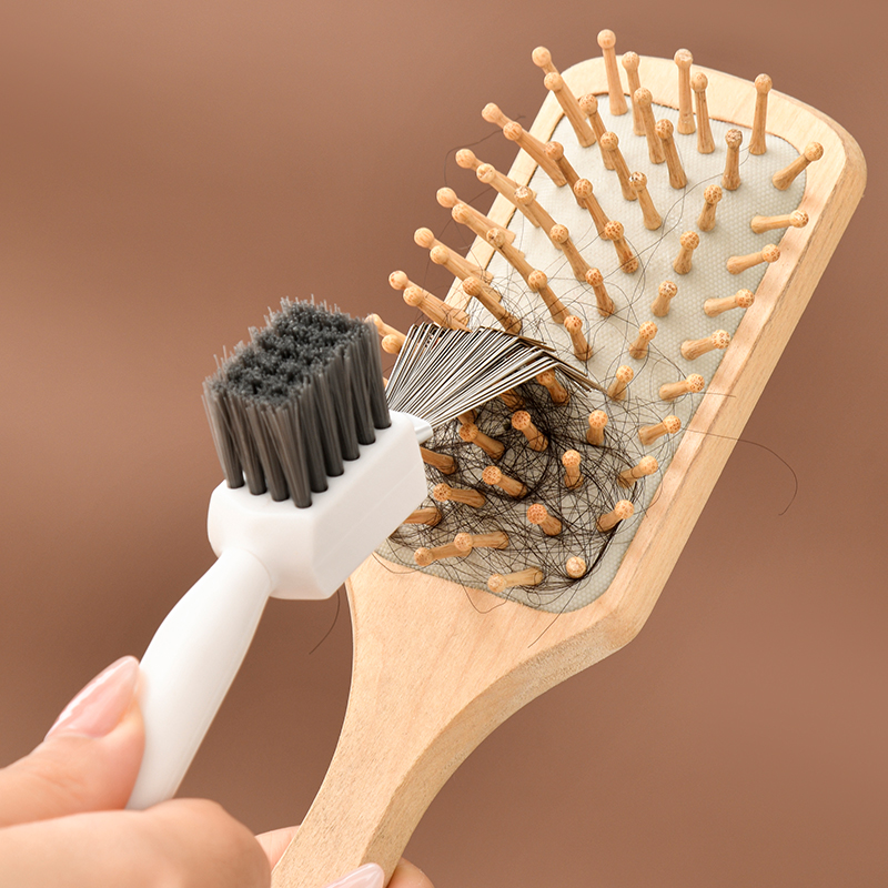 发梳清洁爪气垫梳子清理刷气囊梳双头两用清洁残留毛发洗梳子神器