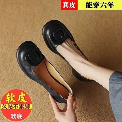 春夏豆豆鞋真皮瓢鞋平底单鞋女