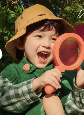 儿童写真拍照道具黄色放大镜户外景儿童摄影手持彩色放大镜小喇叭