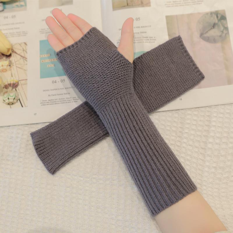 中长款针织有洞手套 保暖舒适 长度27左右