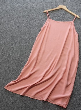 纯棉文艺吊带连衣裙女夏季新款宽松内搭打底裙可外穿吊带裙衬裙