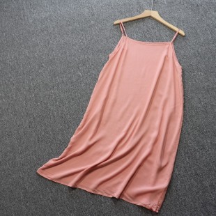 纯棉文艺吊带连衣裙女夏季新款宽松内搭打底裙可外穿吊带裙衬裙