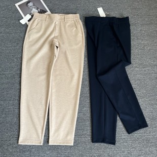 款 春秋季 半松紧腰休闲裤 女高腰百搭小脚裤 外贸原单女装 萝卜裤 女裤