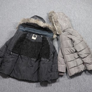 外贸童装棉服中小男女童秋冬中长款加厚棉衣连帽毛领加绒保暖外套