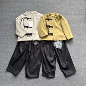 国风男孩演出服中山装 春秋2026男童国潮新中式 套装 中小童装